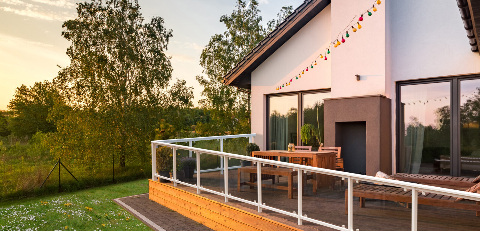 Modern house with patio