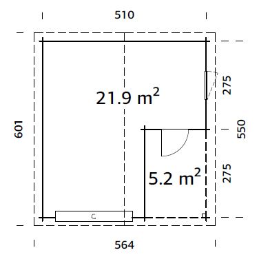 REIGO_21.9+5.2_m2_with_sectional_door_measures