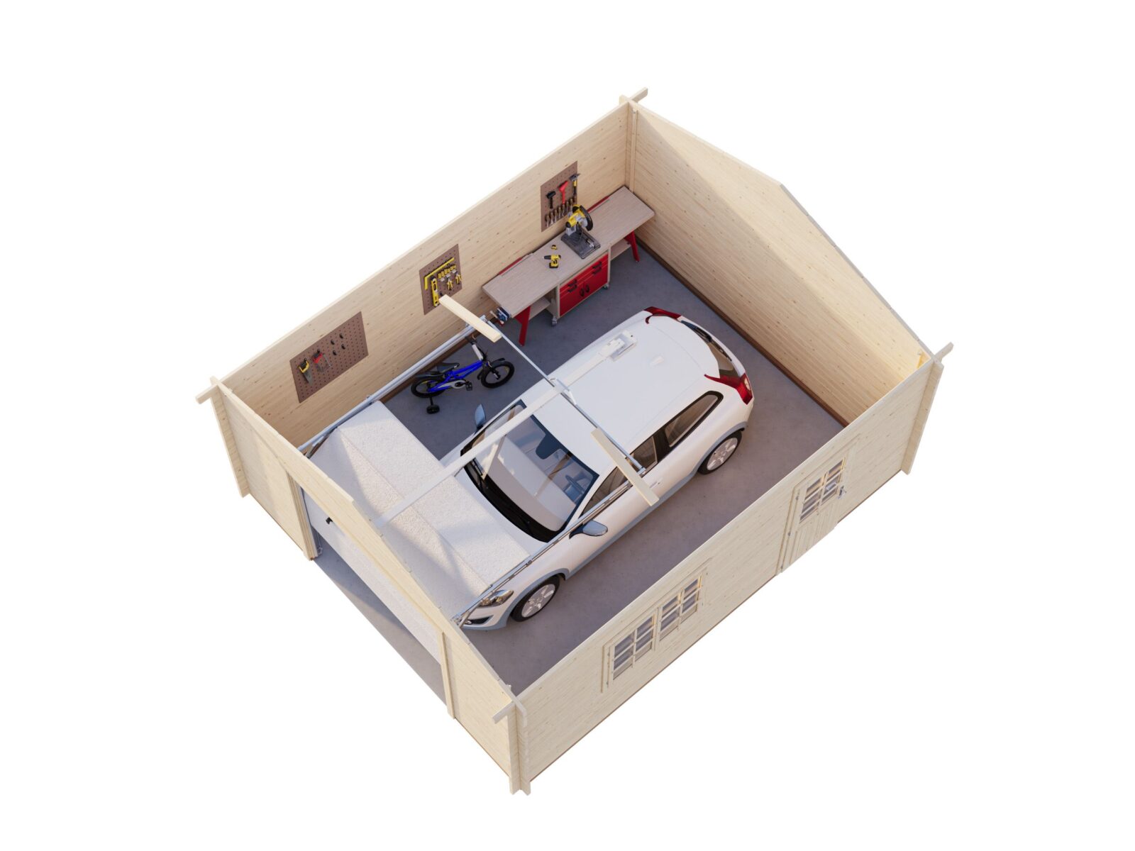 Reigo_23.9_m2_with_sectional_door_3d_cut