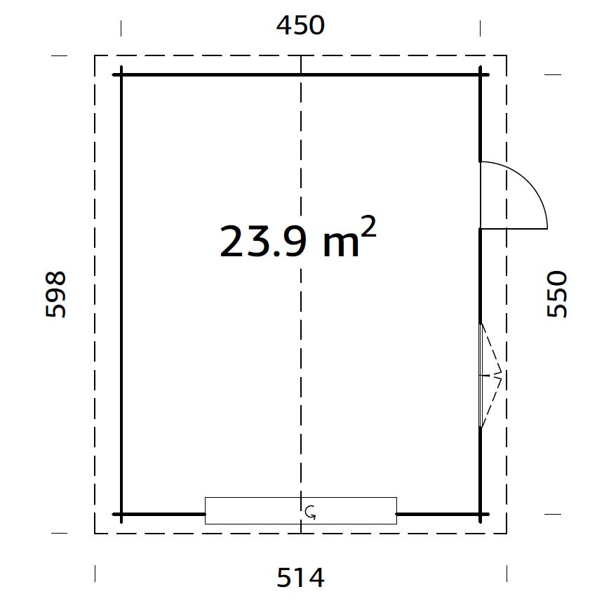 Reigo_23.9_m2_with_sectional_door_measures