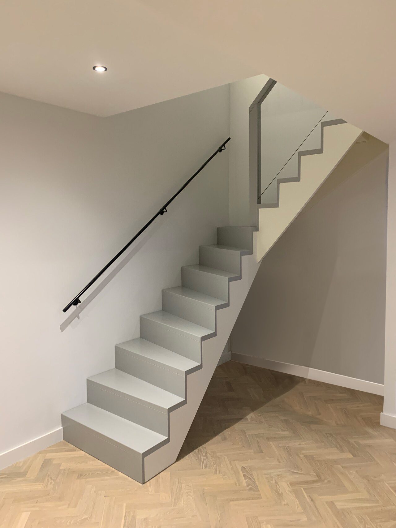 Design staircase with glass railings