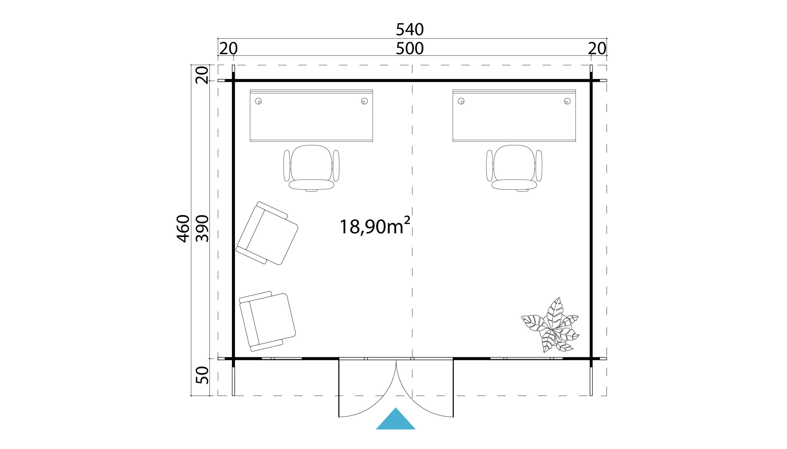 Aiamaja Doorset3 joonis sisustusega