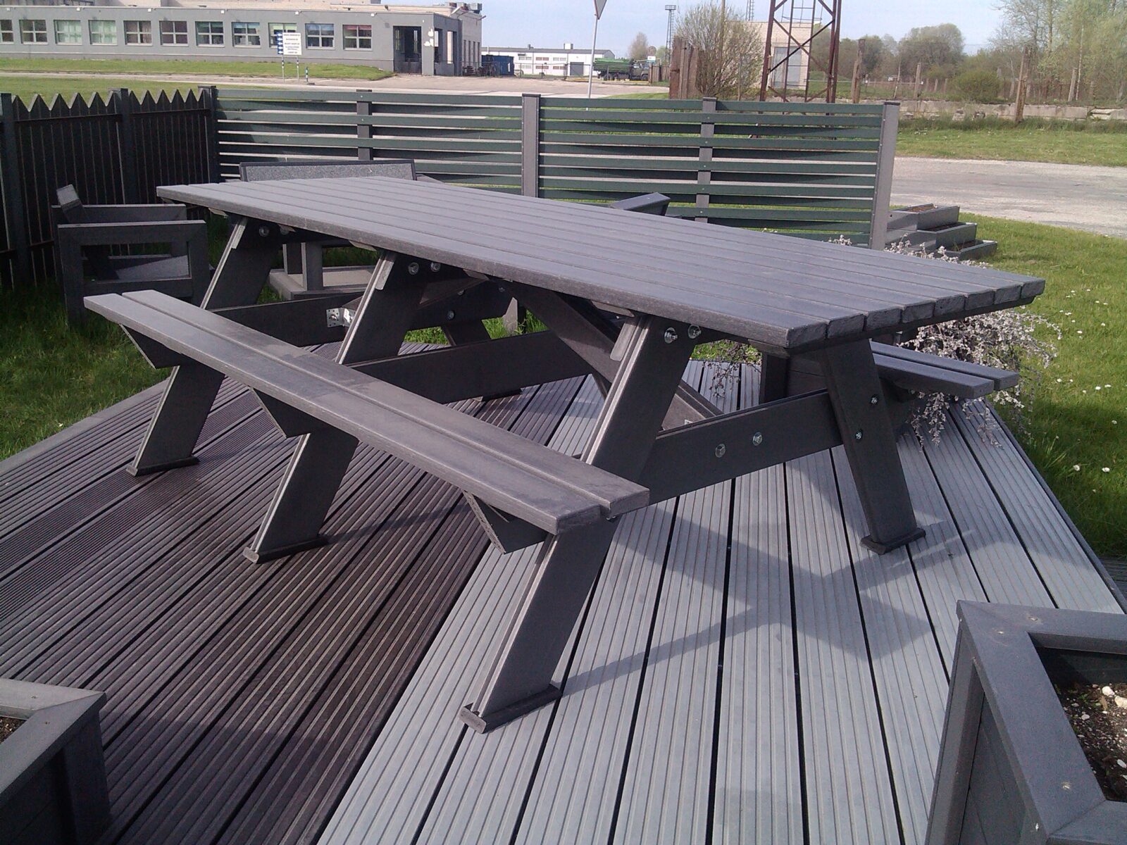 picnic table, plank, pruss