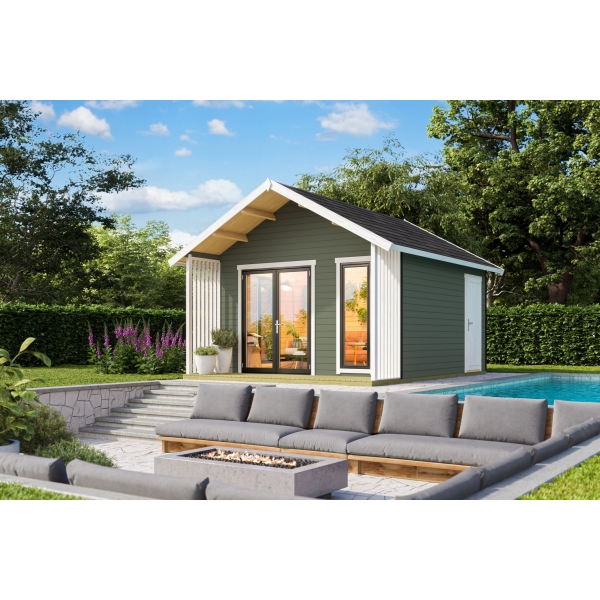 Vierasmaja Mura1 15,3 m² + terassi 3,9 m² vihreä