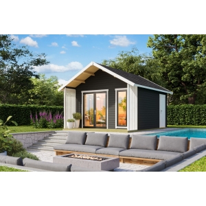 Vierasmaja Mura1 15,3 m² + terassi 3,9 m² tummanharmaa