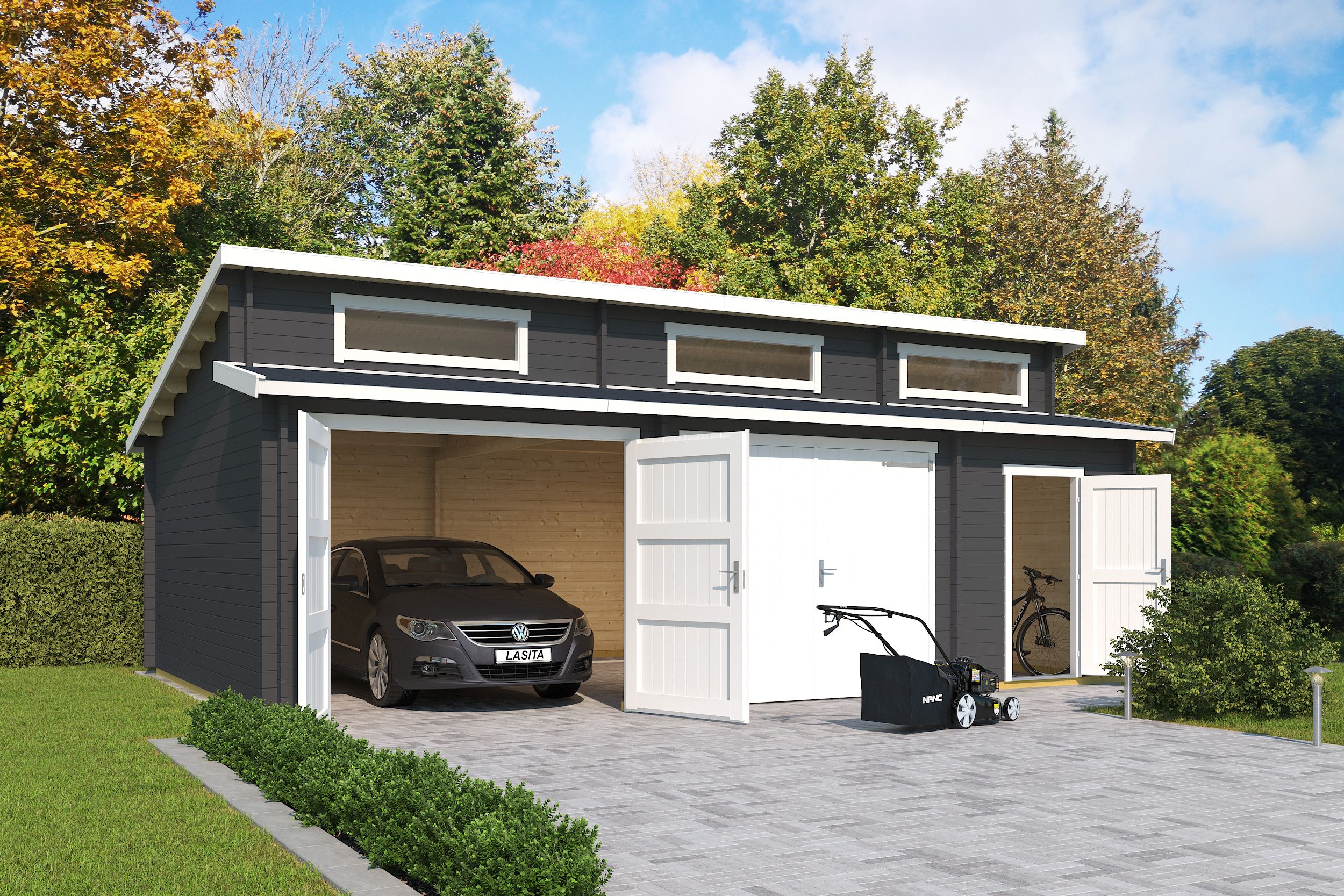 Garaaž Havi green puuvärav aias