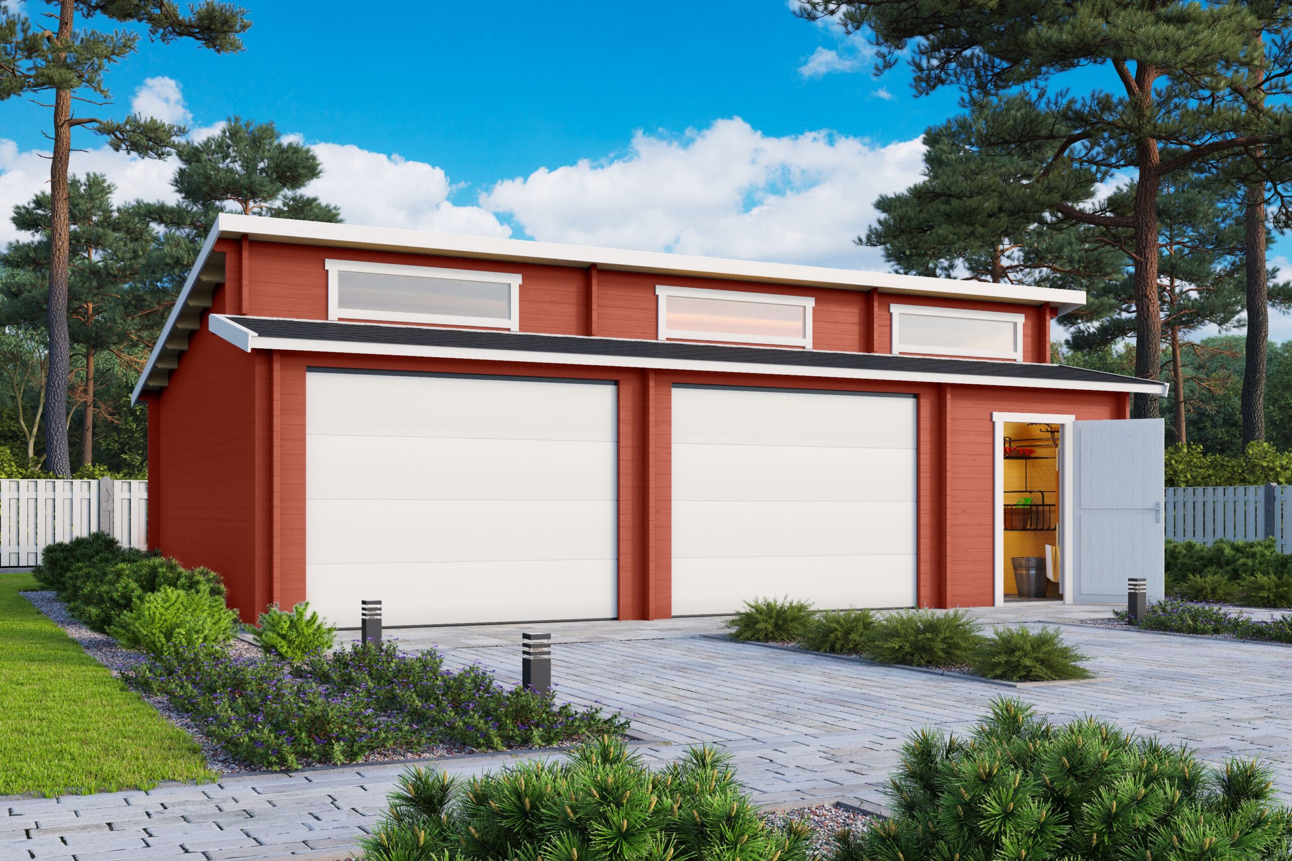 Havi sektsioonuksega punane aias