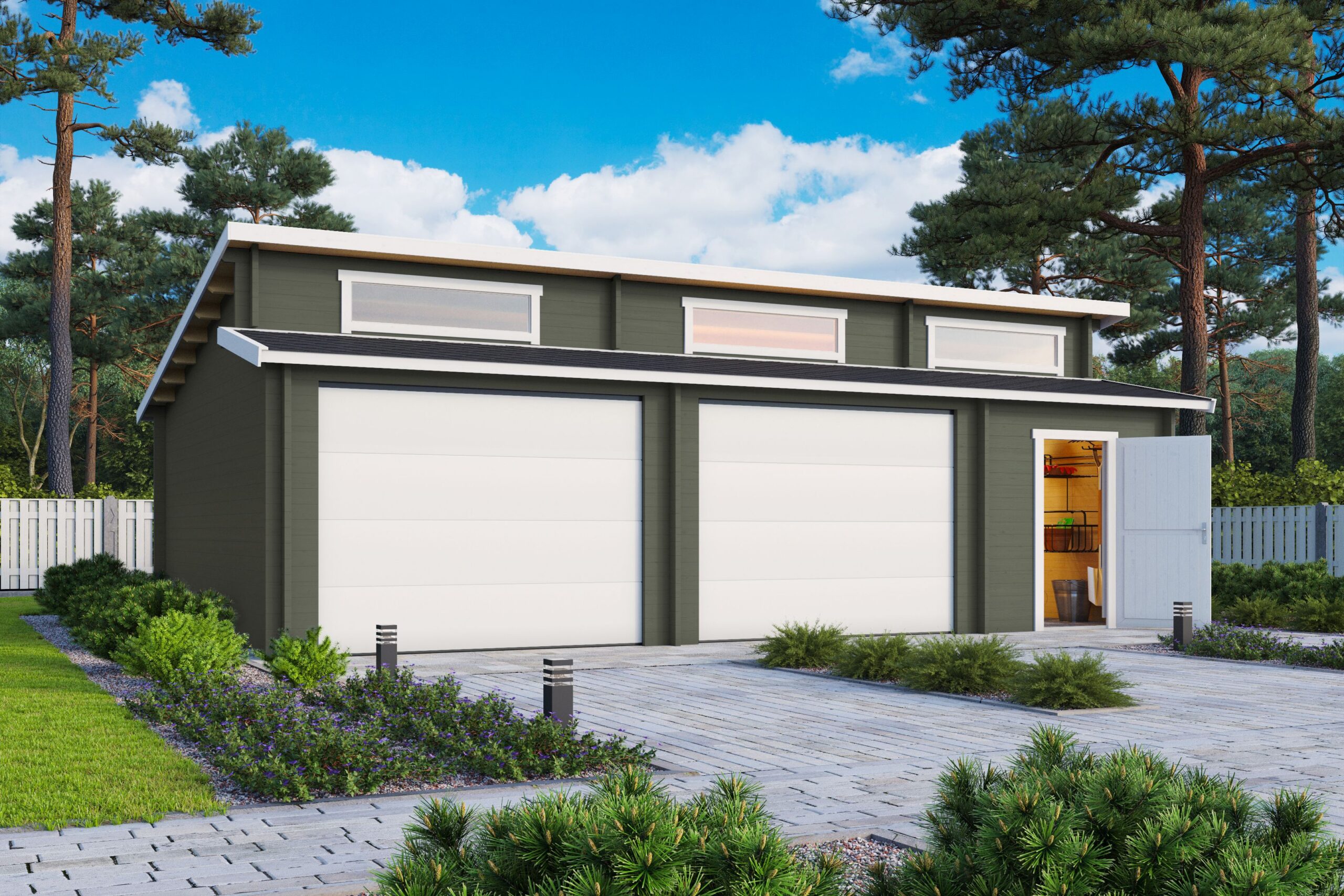 Havi sektsioonuksega tumehall aias