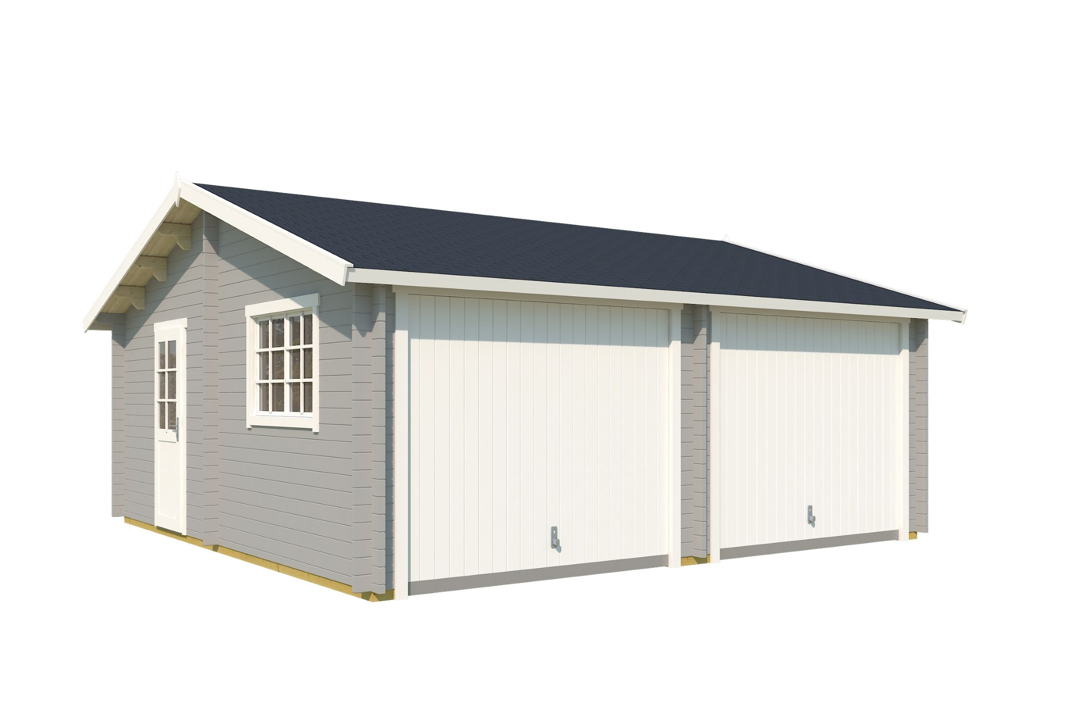 Autotalli Falkland vaaleanharmaa kääntöovilla