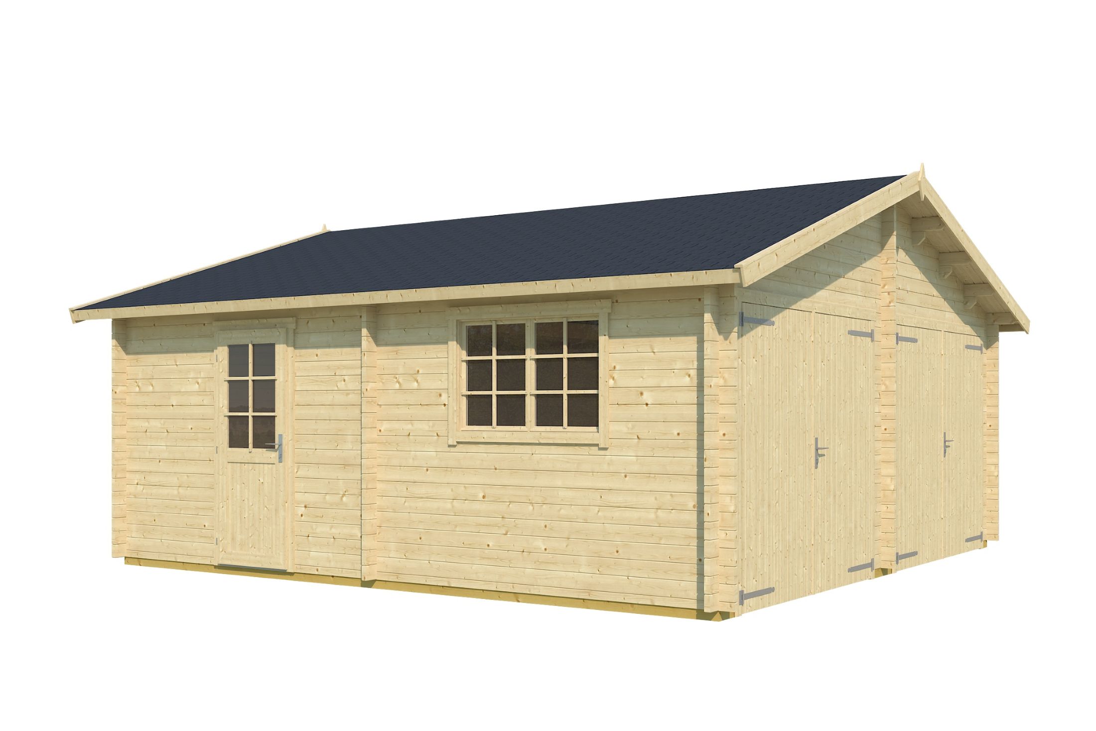 Autotalli Falkland puisille tallin ovilla