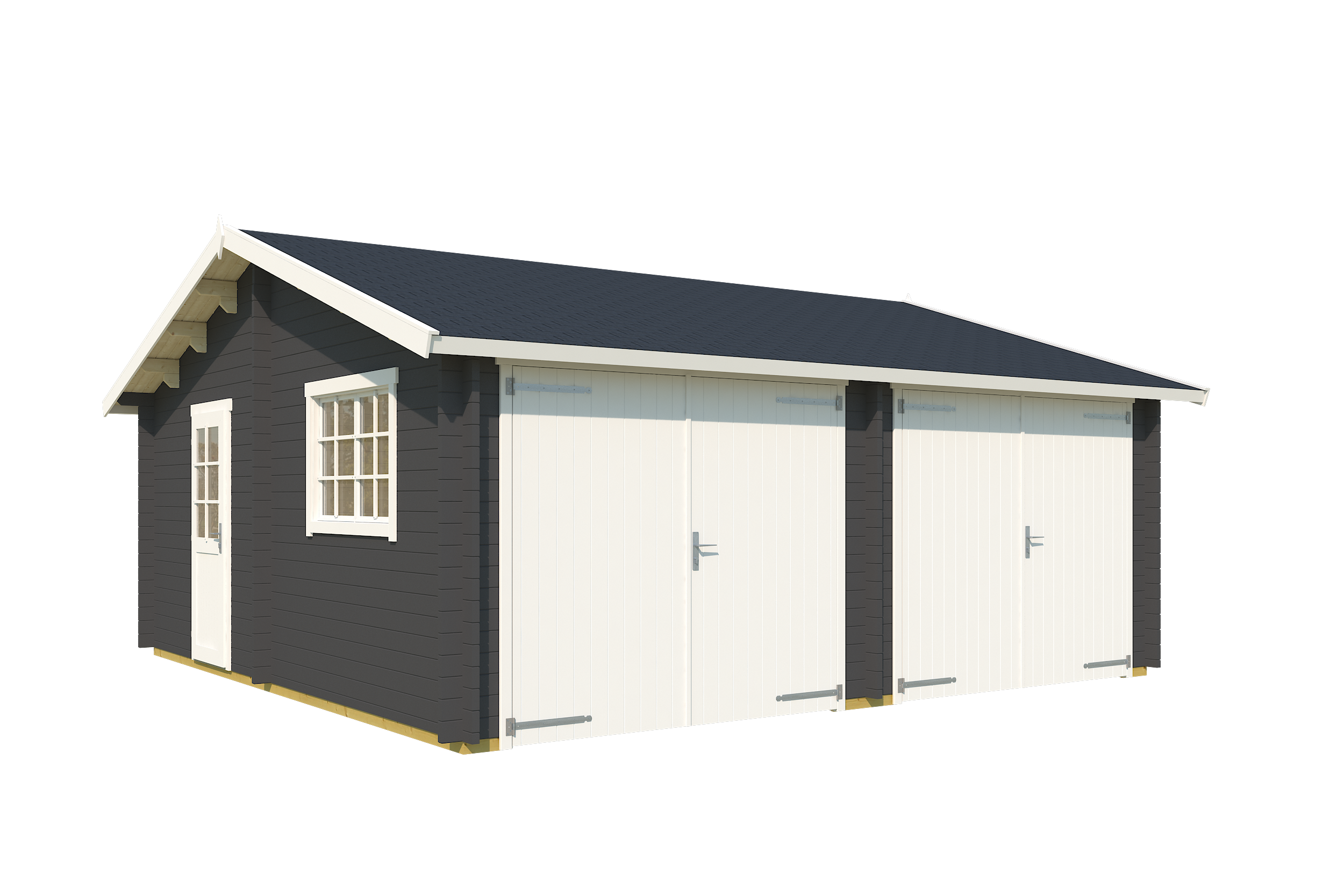 Autotalli Falkland tallin ovilla tummanharmaa