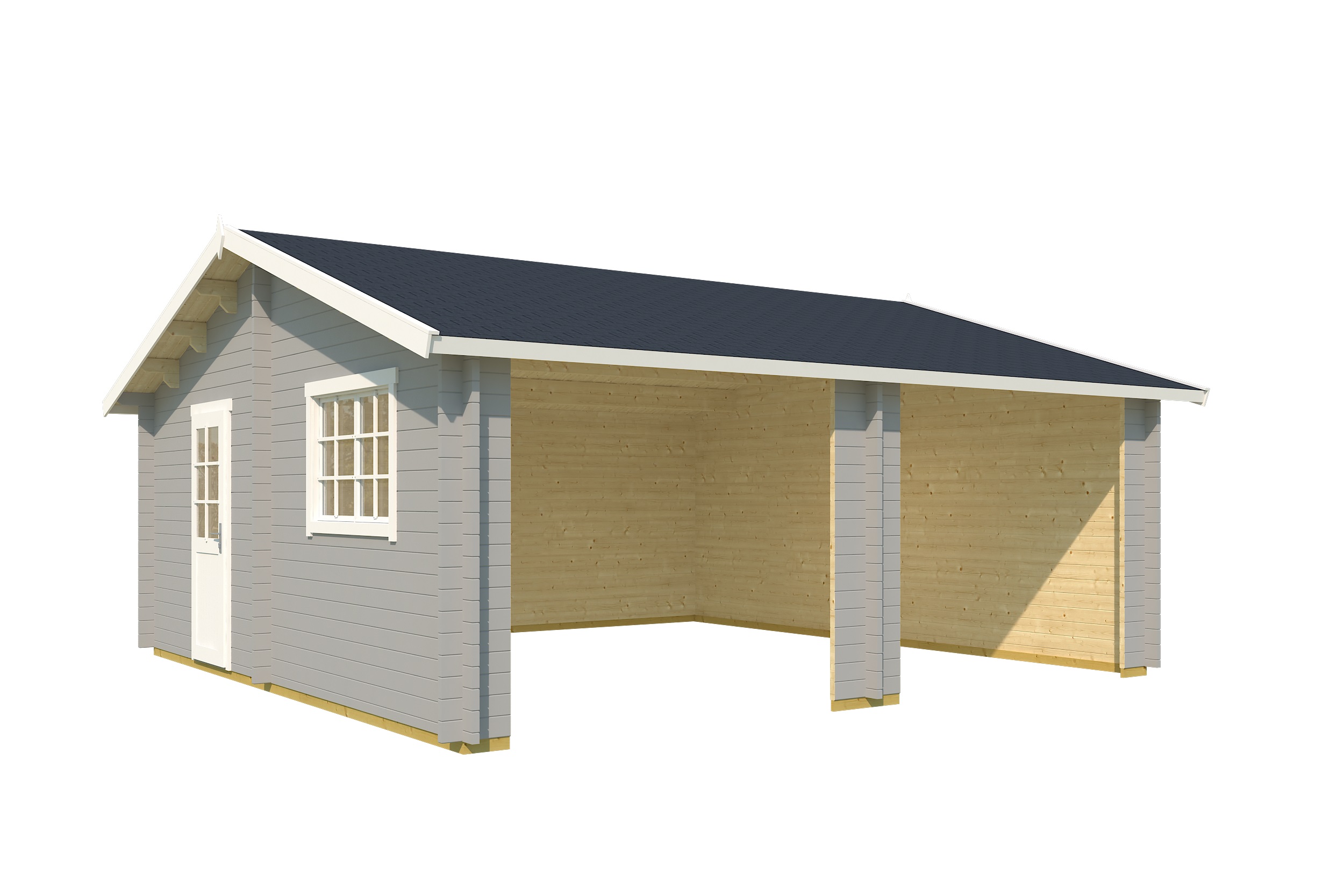 Autotalli Falkland vaaleanharmaa