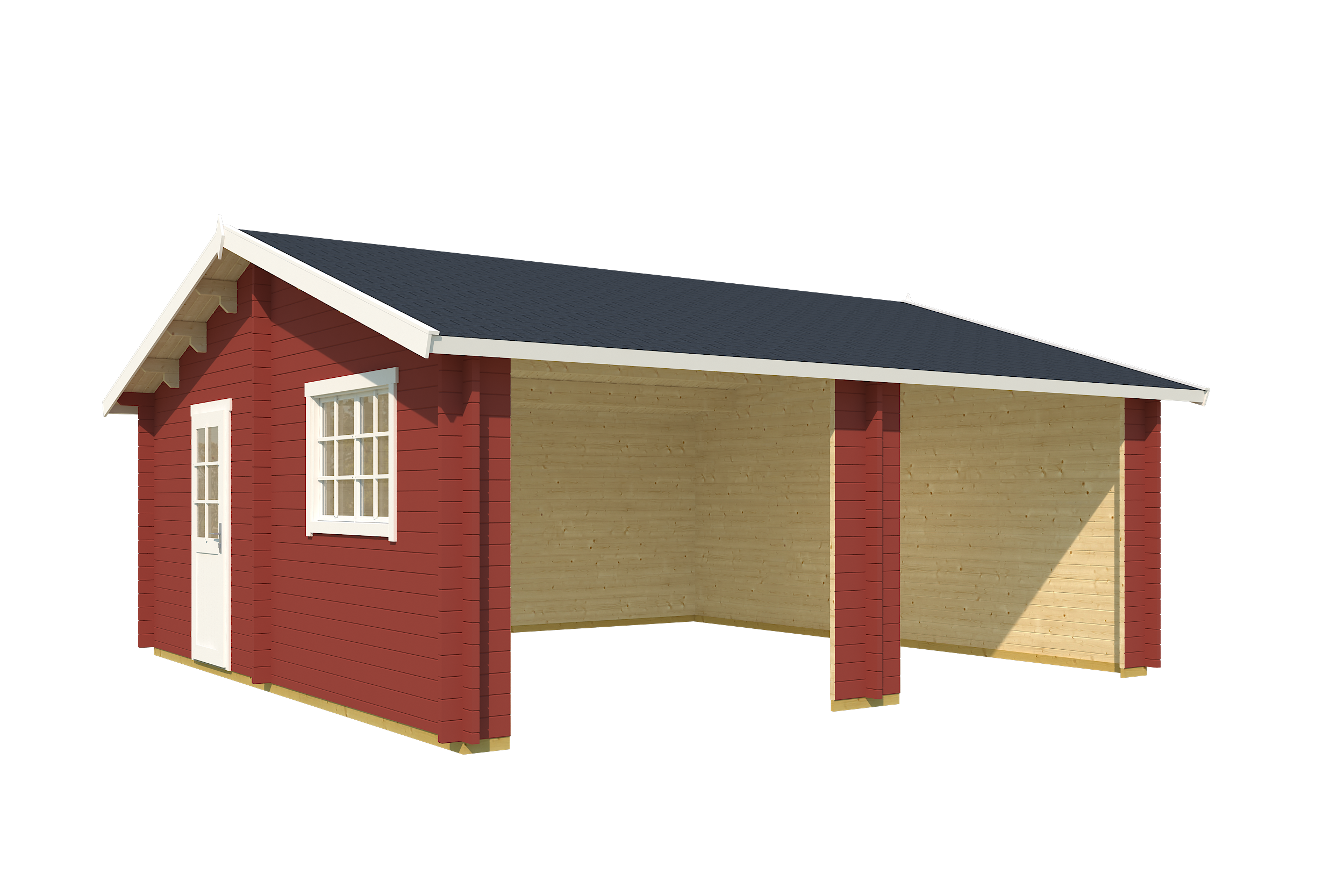 Autotalli Falkland punainen