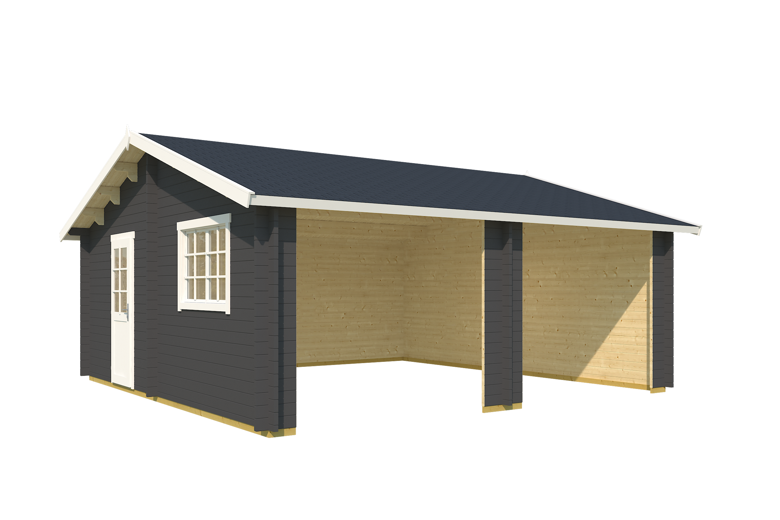 Autotalli Falkland tummanharmaa