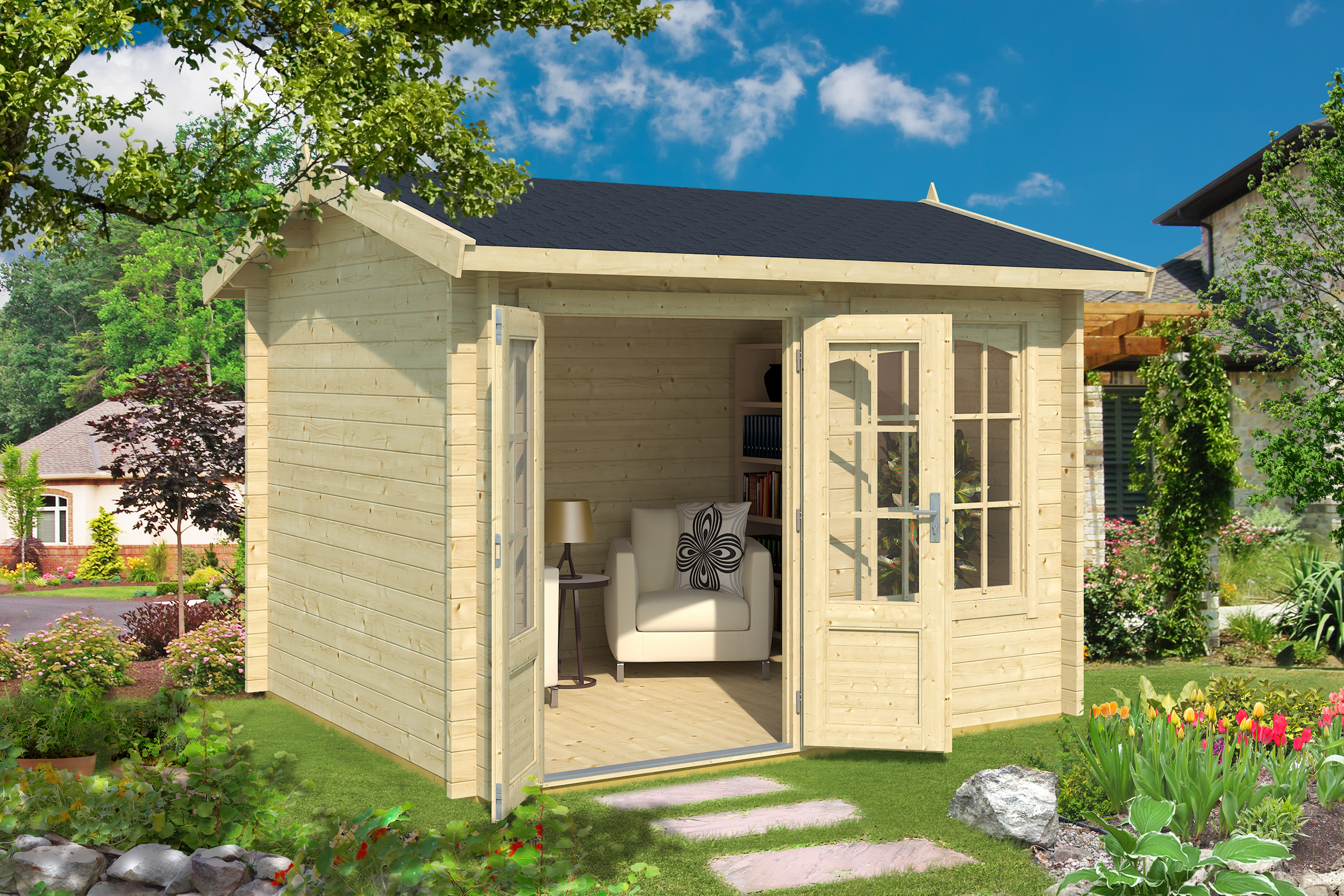 Pihamökki Alar puuvalmis