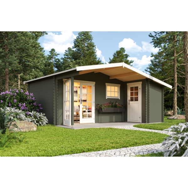 Vierasmaja Volle 15,1 m² varastotilalla + katos 5,9 m² vihreä