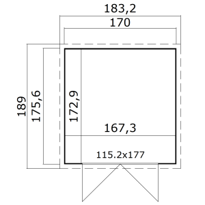 Pihavaja Kena 2,9 m² pulpettikattoinen