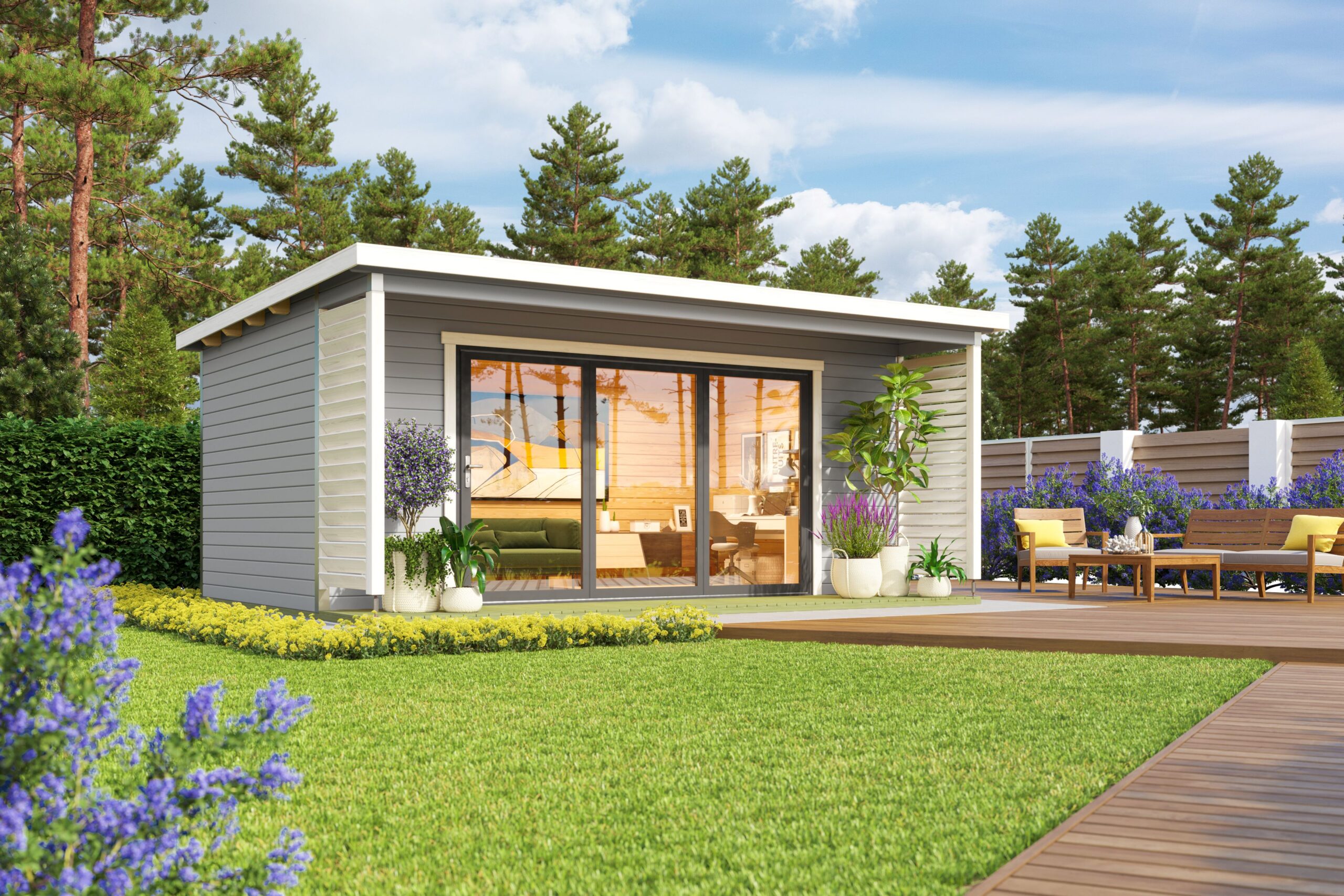 Pihamökki Live3 vaaleanharmaa