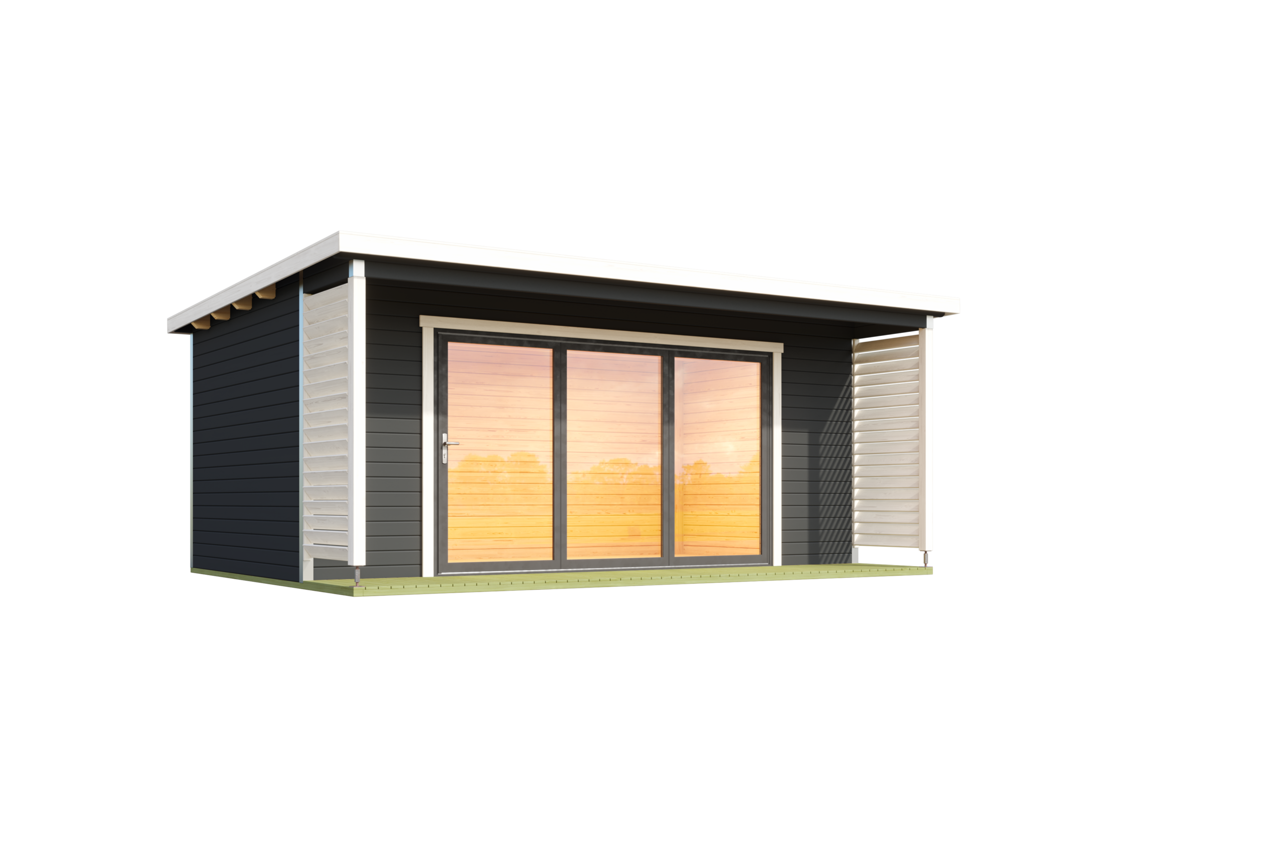 Pihamökki Live3 alumiiniliukuovella tummanharmaa