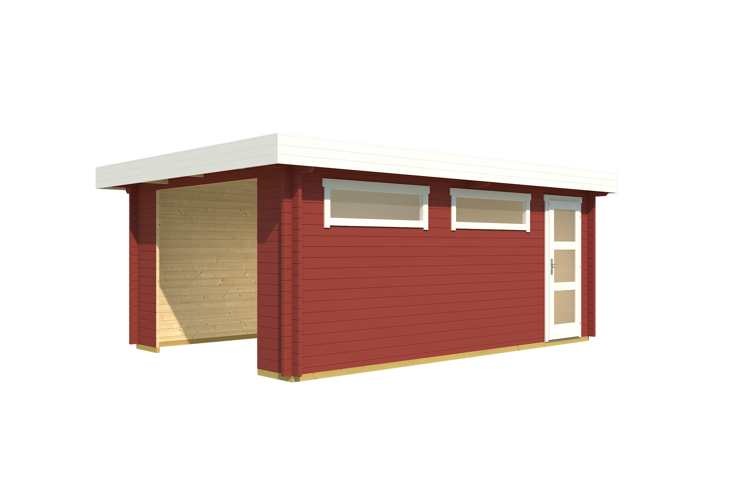 autotalli Canberra punainen