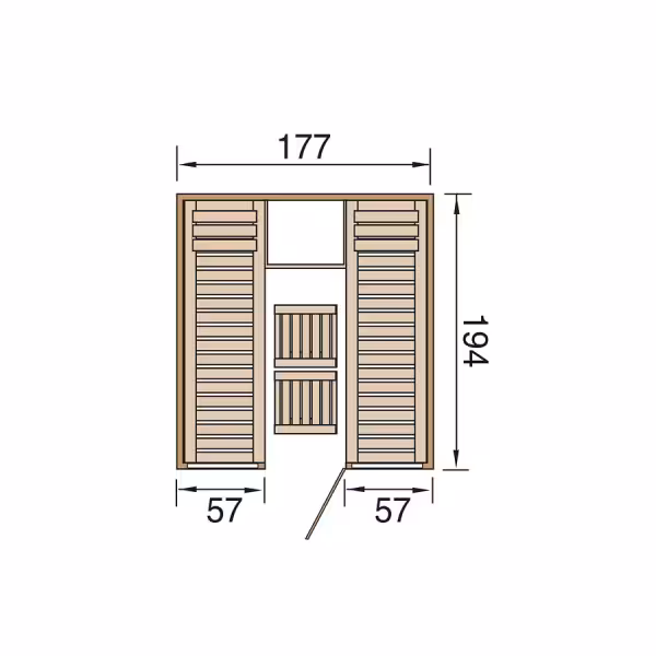 Kylpyhuonesauna Kaarina 175x192 pohjakuva